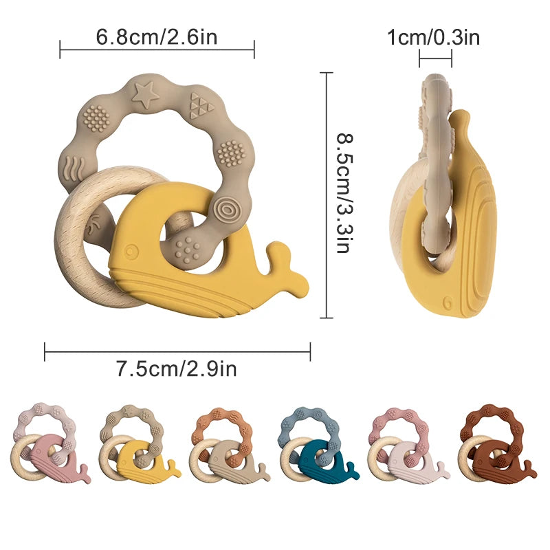 Baby Silicone Teether Bracelet Rattle