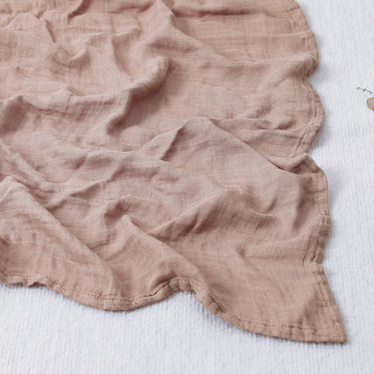 Solid Color Bamboo Cotton Muslin Baby Swaddle Blanket