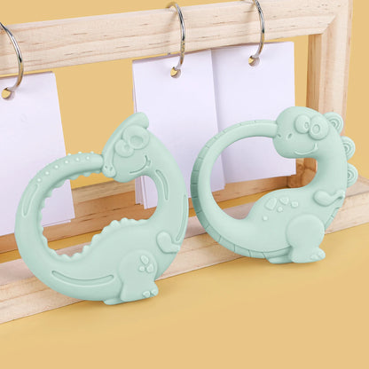 Silicone Dinosaur Teething Rings for Babies