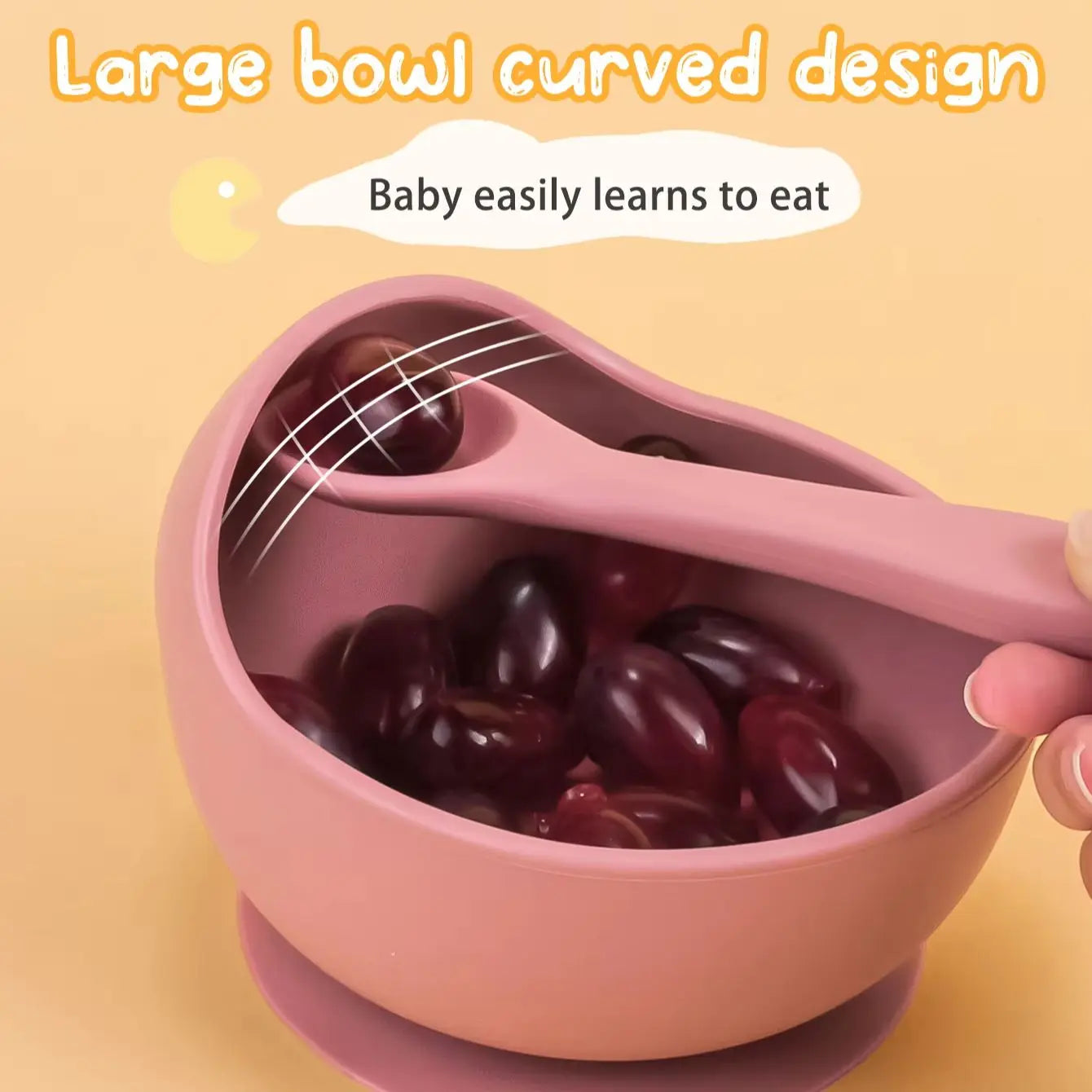 Spill Proof Baby Silicone Feeding Bowl with Spoon