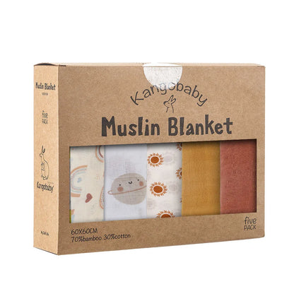 Bamboo Cotton Muslin Blanket and Burp Cloth Set
