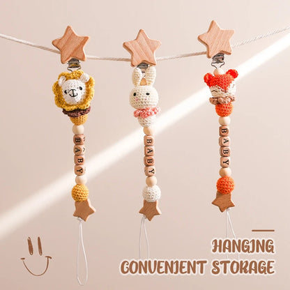 Baby Pacifier Chain Crochet Rabbit Handmade Holder Clip