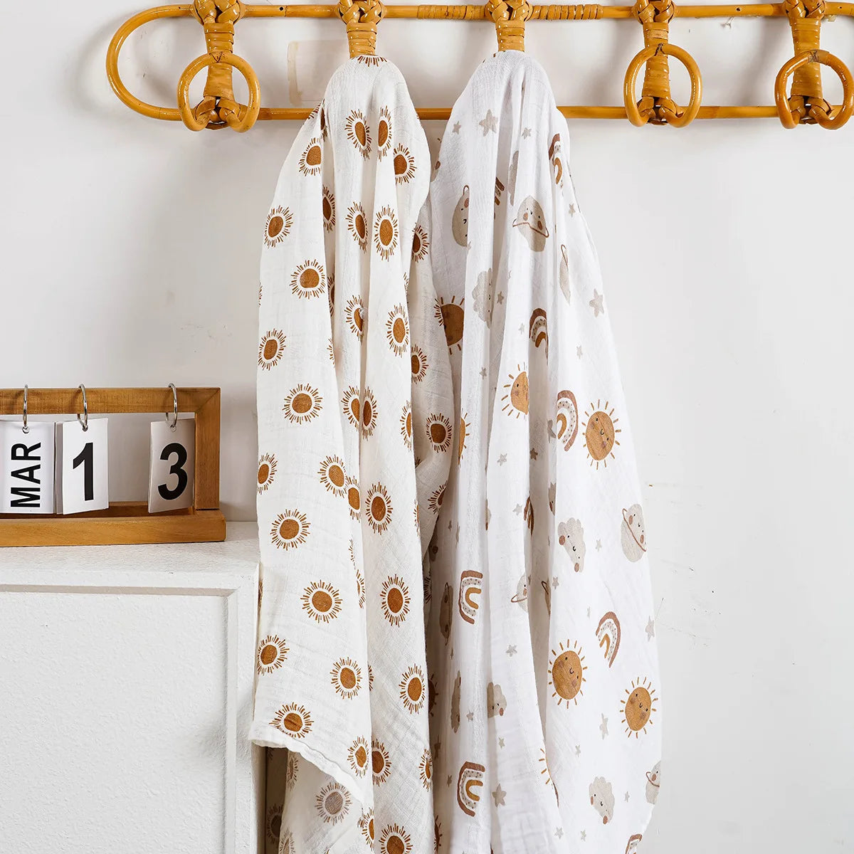 Bamboo Cotton Muslin Baby Swaddle Blanket Quilt