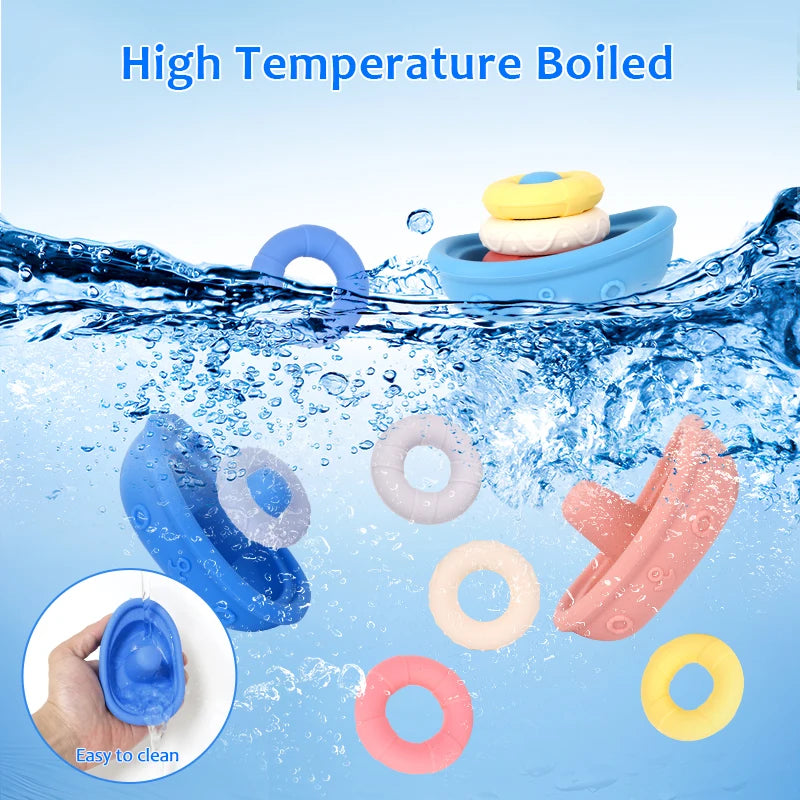 Silicone Floating Boat Bath Toys for Toddlers