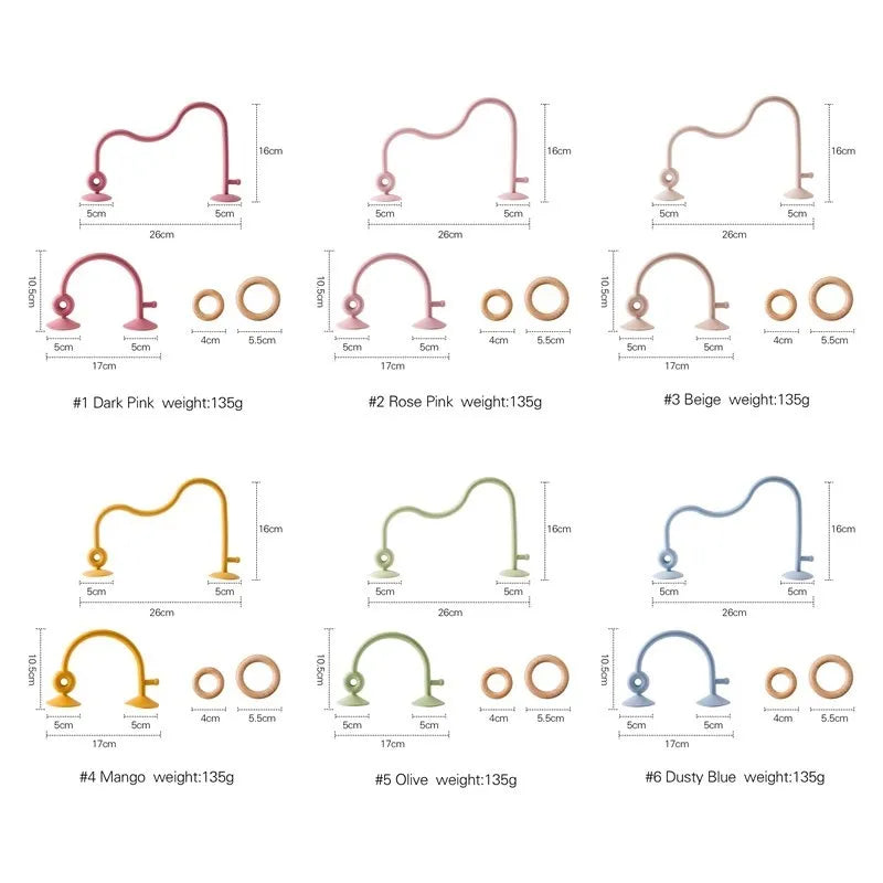 Wooden Ring Teether with Silicone Toy for Newborns