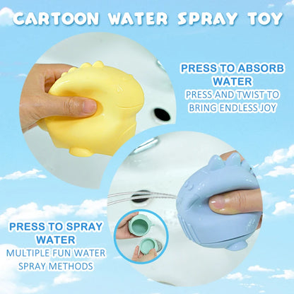 Silicone Dinosaur Bath Toy Squeezable Bathtub Toy