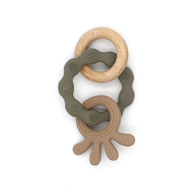 Baby Silicone Teether Bracelet Rattle