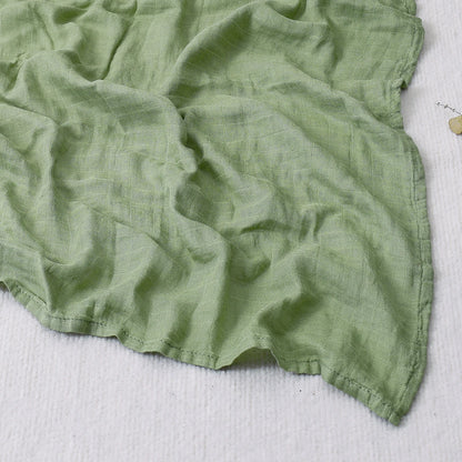 Solid Color Bamboo Cotton Muslin Baby Swaddle Blanket