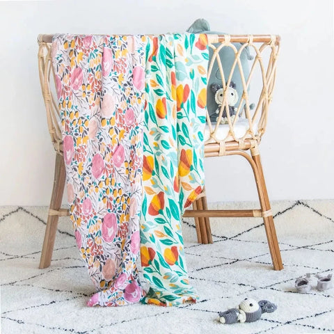 Bamboo Cotton Muslin Baby Swaddle Blanket Quilt