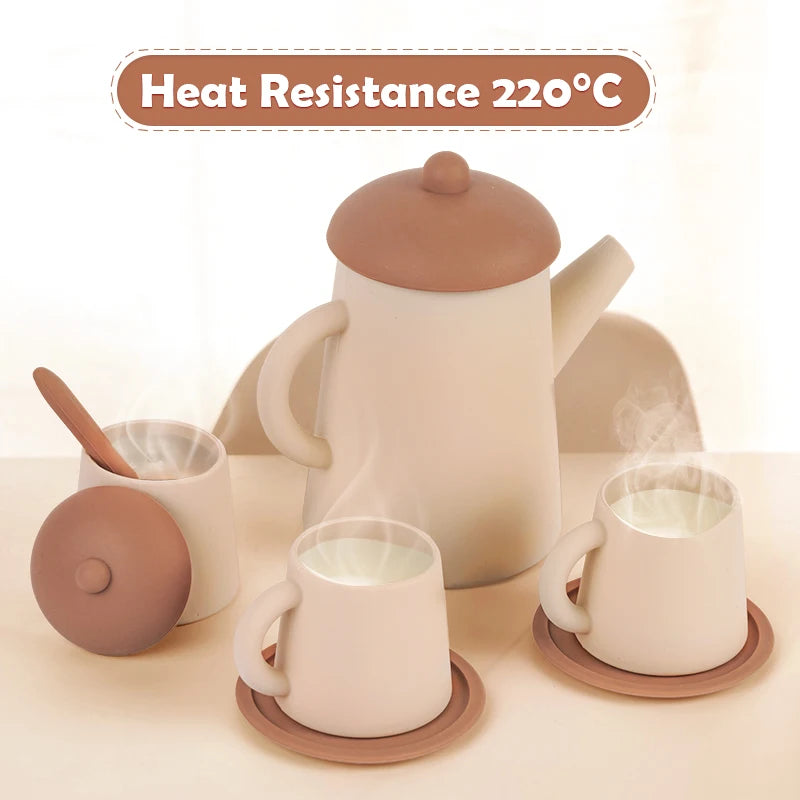 Montessori Silicone Tea Set Pretend Play Kitchen Toy