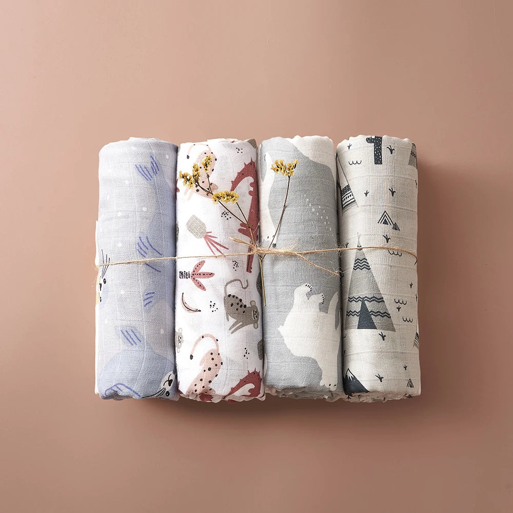 Multi Functional Muslin Swaddle Blanket Set for Newborn