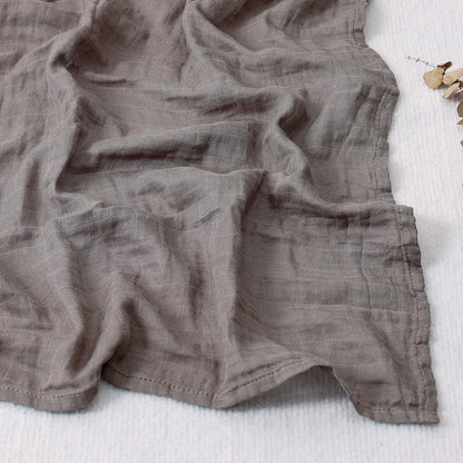 Solid Color Bamboo Cotton Muslin Baby Swaddle Blanket
