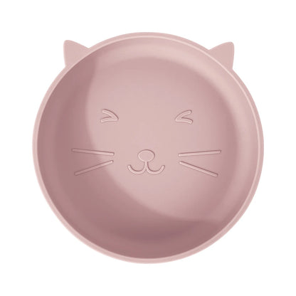 Silicone Baby Plate Cartoon Cat Feeding Bowl Kids Dishes