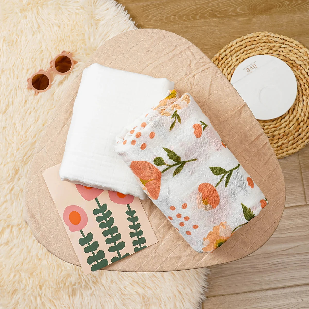 Baby Muslin Swaddle Set Breathable Cotton Blankets