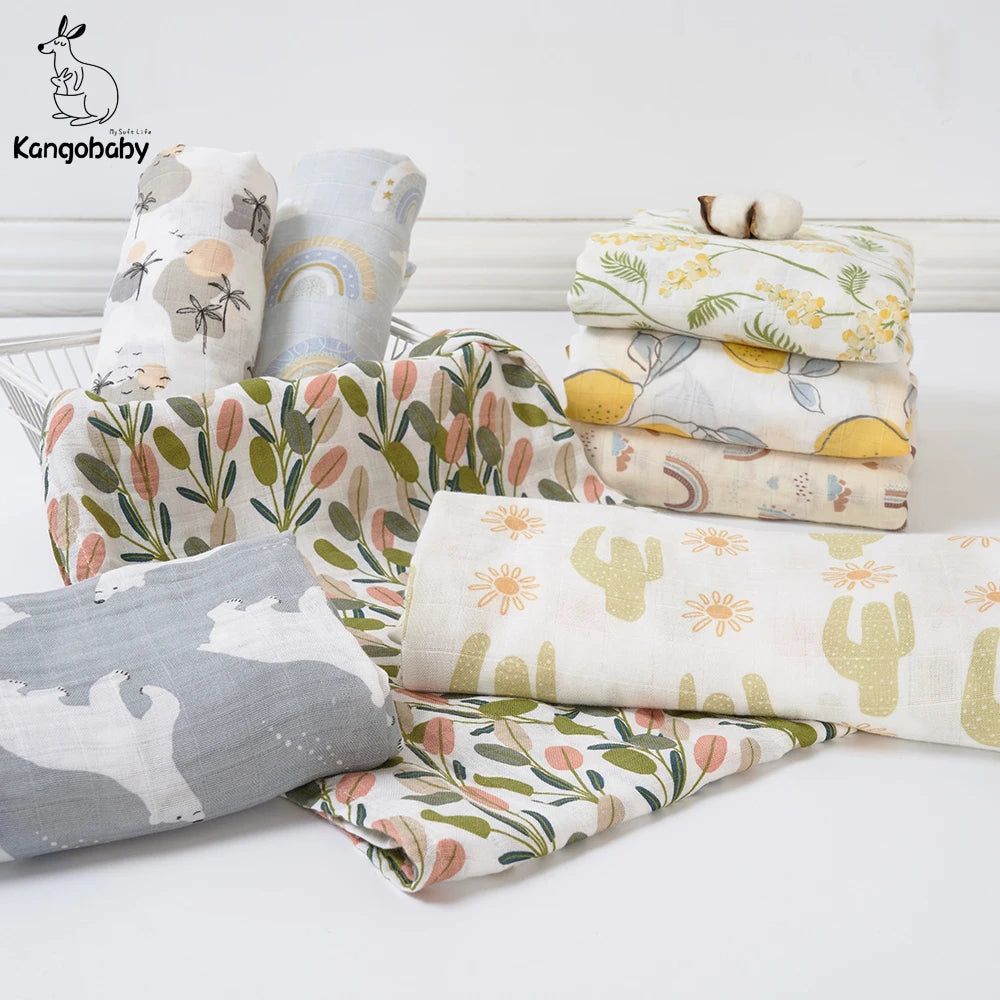 Bamboo Cotton Muslin Swaddle Nursing Cover Baby Wrap