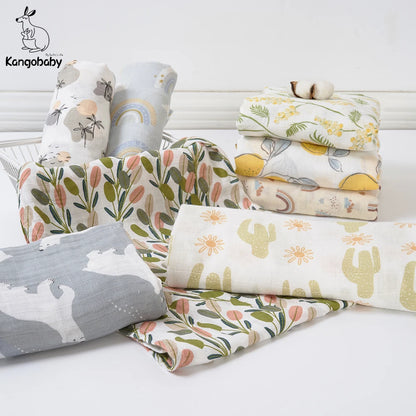 Bamboo Cotton Muslin Swaddle Nursing Cover Baby Wrap