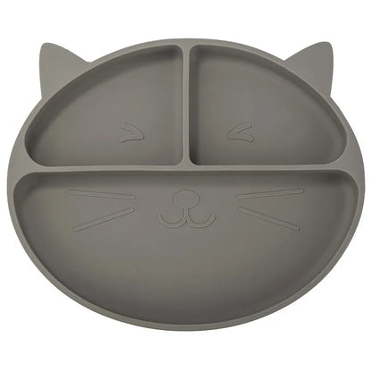 Baby Tableware Set Silicone Feeding Plate Bowl Spoon Fork
