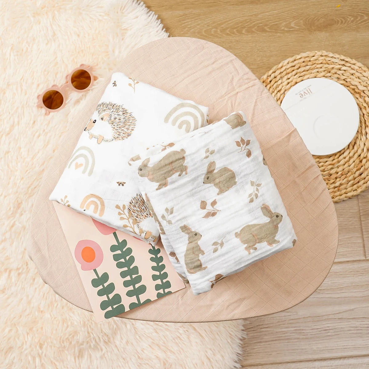 Baby Muslin Swaddle Set Breathable Cotton Blankets