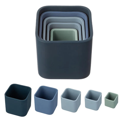 Silicone Stacking Cups Educational Bath Toys for Toddlers