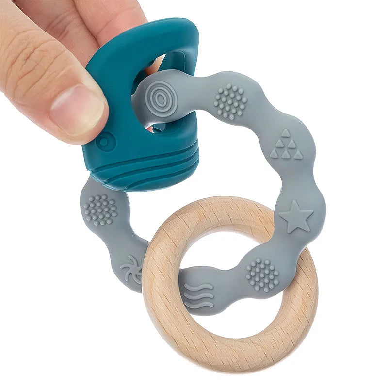 Baby Silicone Teether Bracelet Rattle