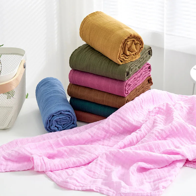 Plain Color Multi Functional Muslin Swaddle Blanket