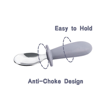 Baby Spoon and Fork Set with Silicone Handle