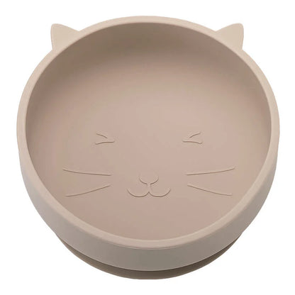 Baby Suction Bowl Cartoon Cat Design Training Tableware