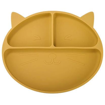 Baby Tableware Set Silicone Feeding Plate Bowl Spoon Fork
