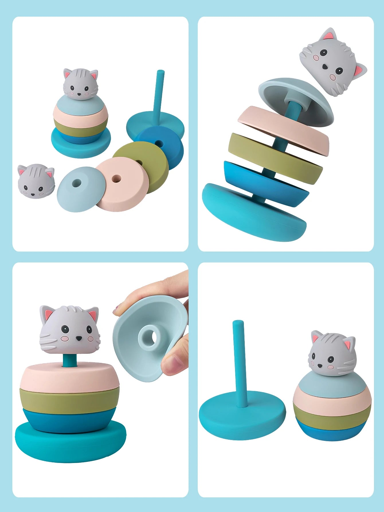 Silicone Stacking Block Toy Set with Fruit Shapes