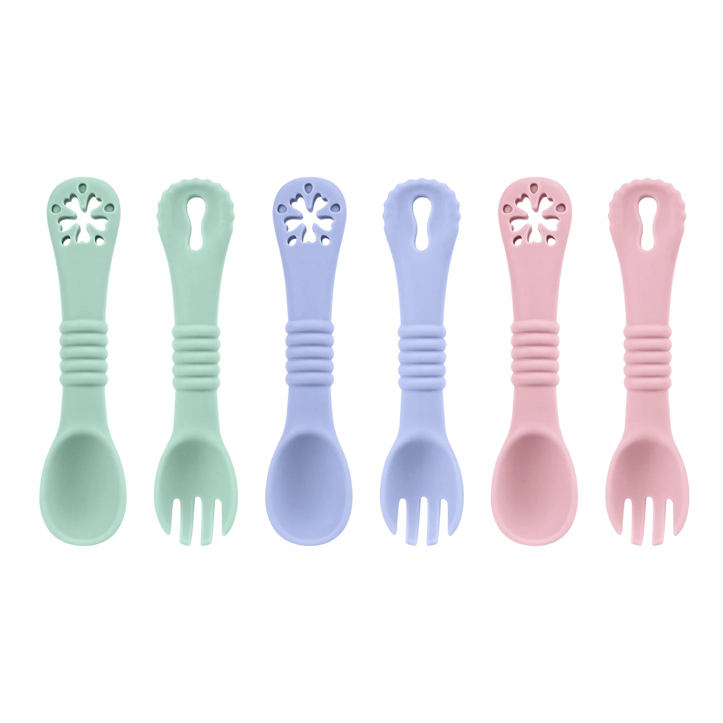 Baby Spoon Fork Set Soft Silicone Training Cutlery