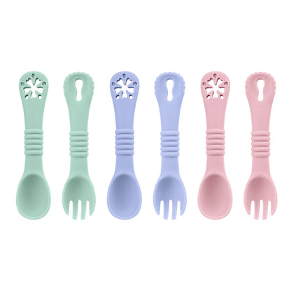 Baby Spoon Fork Set Soft Silicone Training Cutlery