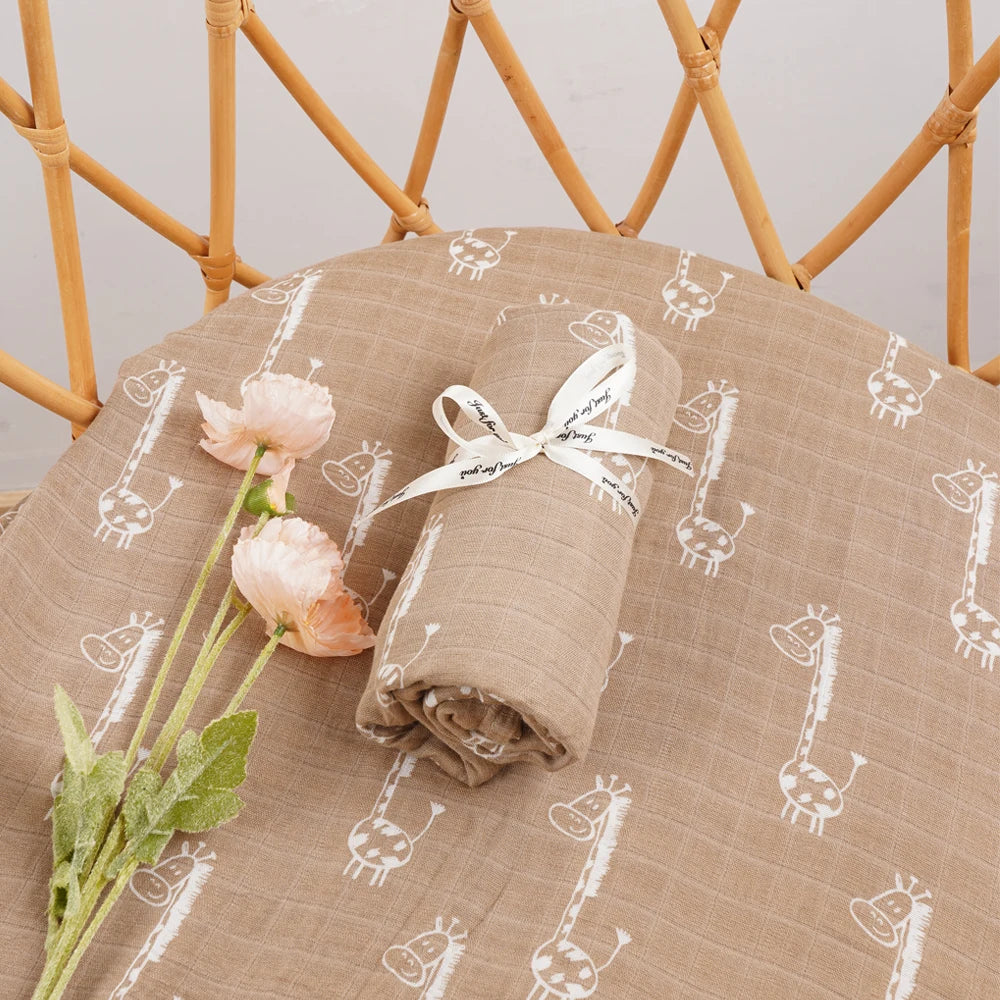 Bamboo Cotton Muslin Swaddle Nursing Cover Baby Wrap