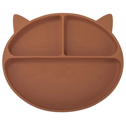 Baby Tableware Set Silicone Feeding Plate Bowl Spoon Fork