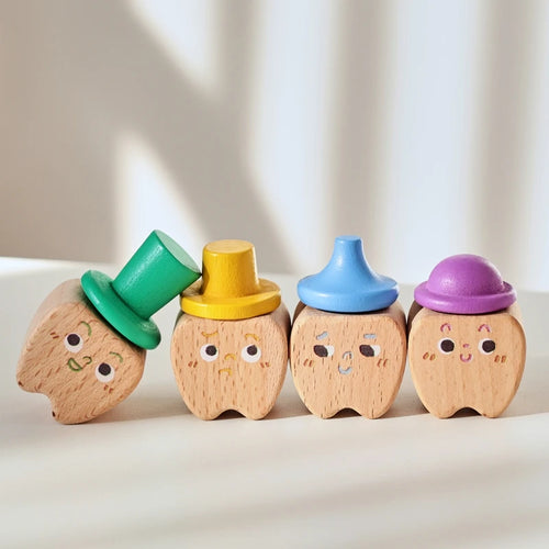 Baby Tooth Box Wooden Milk Teeth Storage Organizer Keepsake