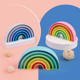 Silicone Rainbow Building Blocks Montessori Learning Toy