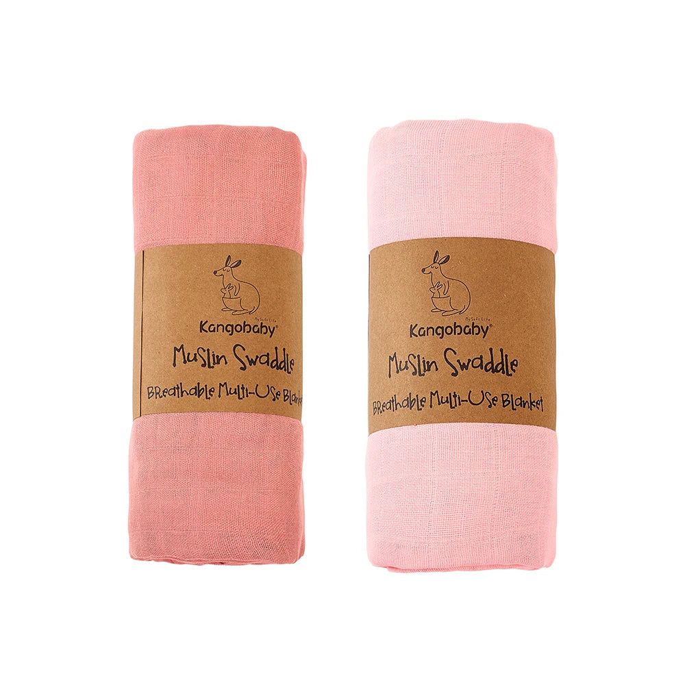 Double Layer Cotton Muslin Swaddle Baby Blanket Set