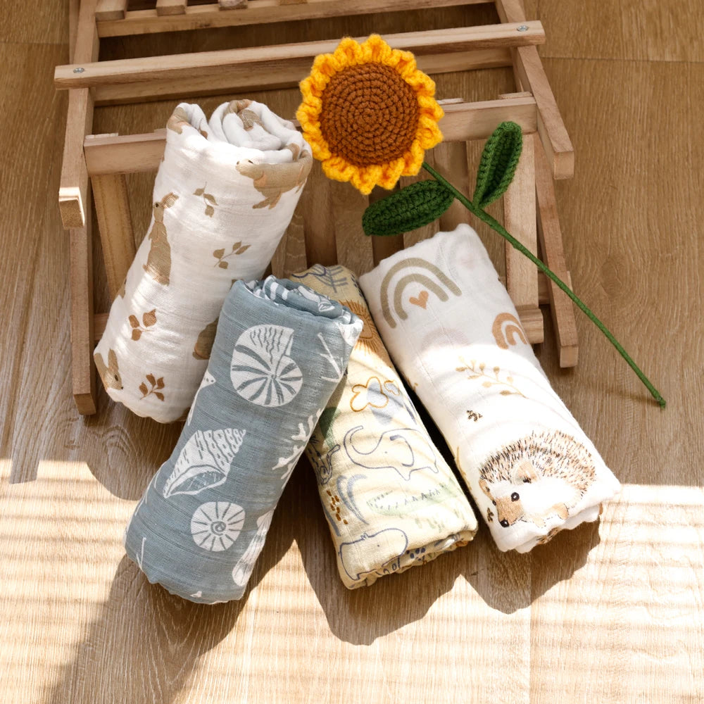 Multi Functional Muslin Swaddle Blanket Set for Newborn
