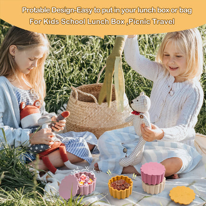 Silicone Lunch Box with Lid Microwave Safe Food Storage
