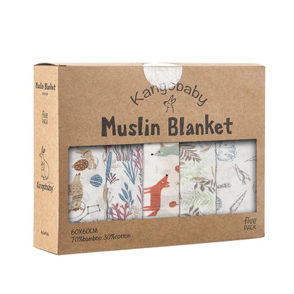 Multifunctional Cotton Muslin Baby Bib and Burp Cloth Pack