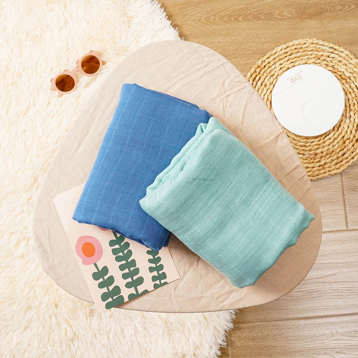 Baby Muslin Swaddle Set Breathable Cotton Blankets