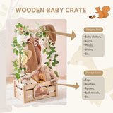Wooden Baby Shower Storage Basket with Handle Organizer