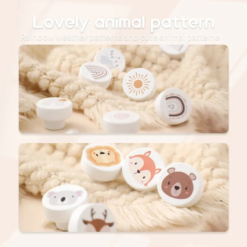 Wooden Drawer Knobs Cartoon Animal Rainbow Cloud Handles