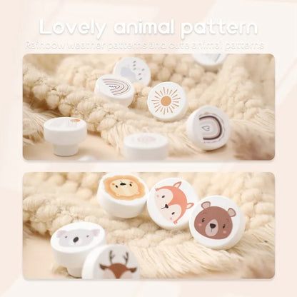 Wooden Drawer Knobs Cartoon Animal Rainbow Cloud Handles