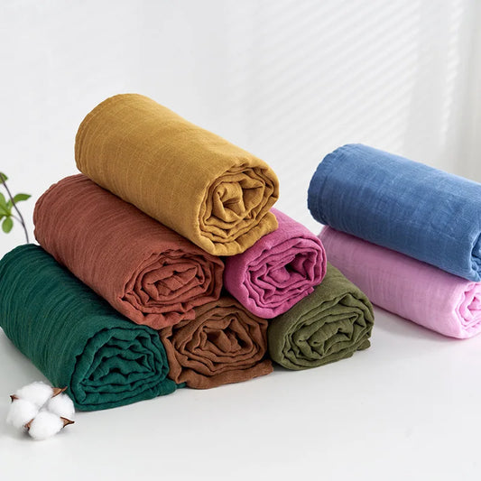 Plain Color Multi Functional Muslin Swaddle Blanket