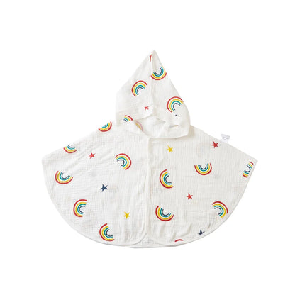 Cotton Muslin Hooded Baby Bath Towel Infant Swaddle