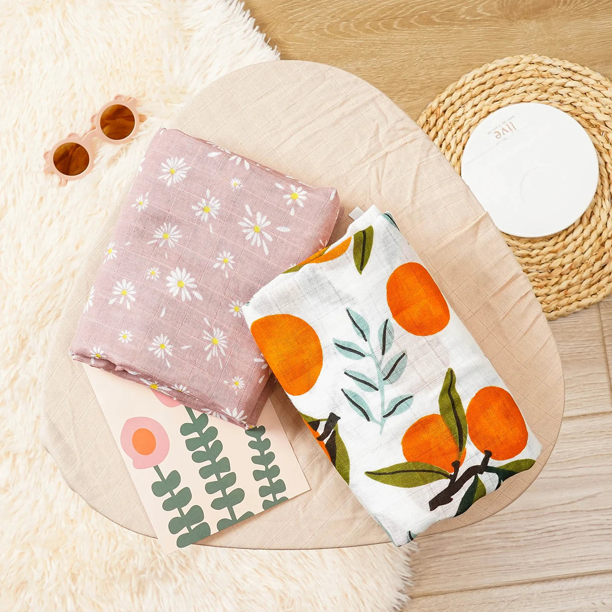 Baby Muslin Swaddle Set Breathable Cotton Blankets