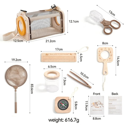 Kids Outdoor Exploration Set with Insect Net and Magnifying Glass