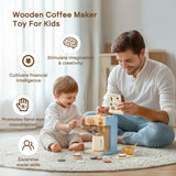 Wooden Kitchen Pretend Play Toy Coffee Machine for Kids