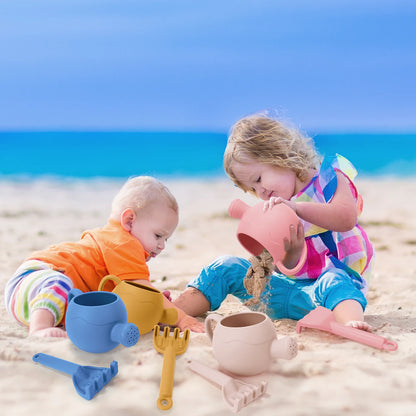 Silicone Beach Sand Toy Set with Bucket Shovel and Rake