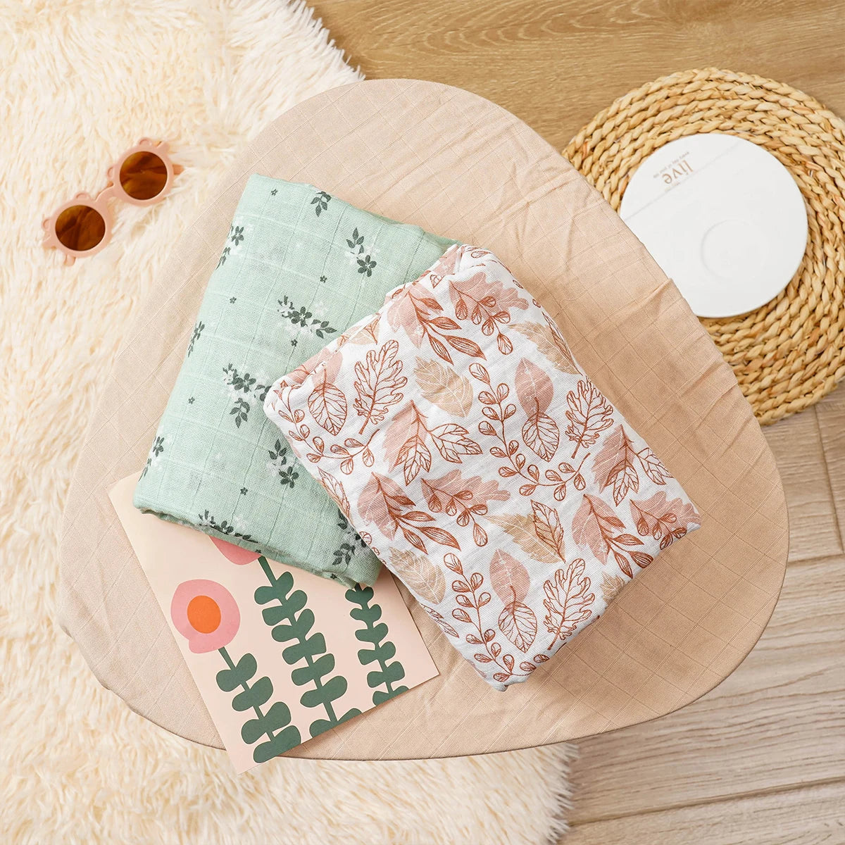 Baby Muslin Swaddle Set Breathable Cotton Blankets